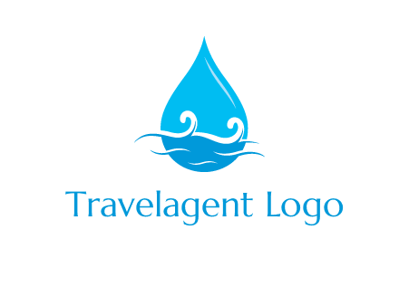 abstract waves with water drop logo