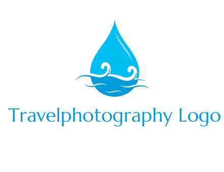abstract waves with water drop logo