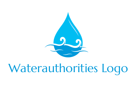 abstract waves with water drop logo