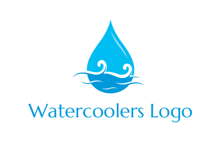 abstract waves with water drop logo