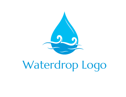 abstract waves with water drop logo