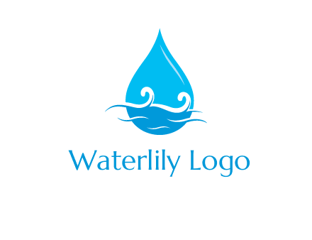 abstract waves with water drop logo