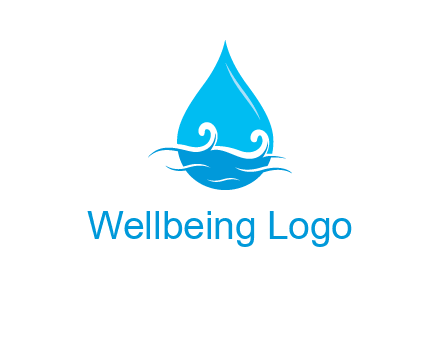 abstract waves with water drop logo