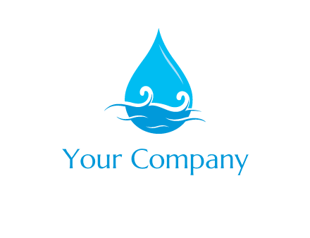 abstract waves with water drop logo