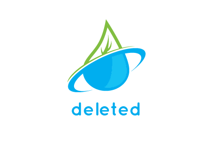 water drop with leaf separated by swoosh logo