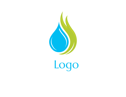 fire with water drop logo