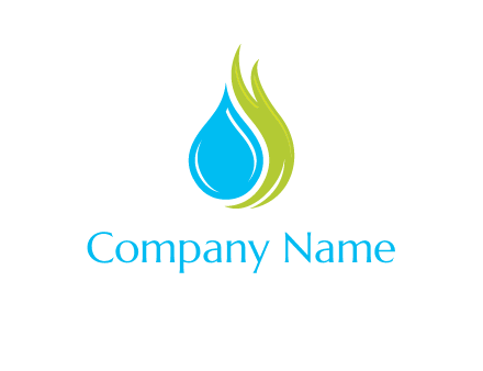 fire with water drop logo