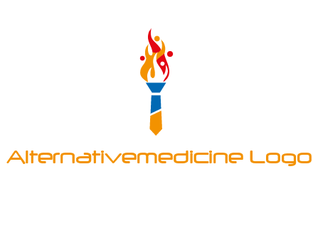 tie forming a torch