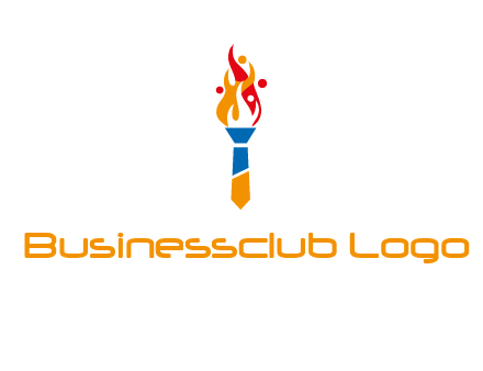 tie forming a torch