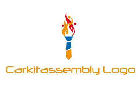 tie forming a torch