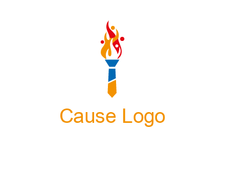tie forming a torch