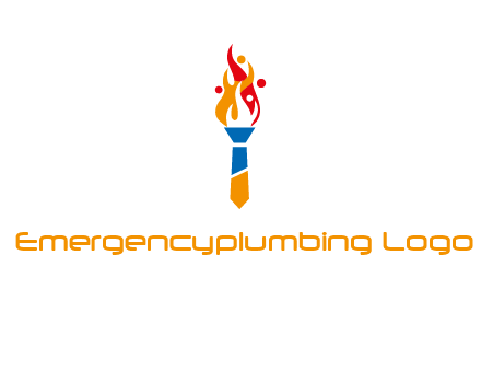 tie forming a torch