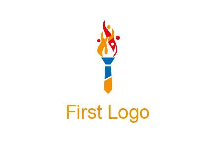 tie forming a torch