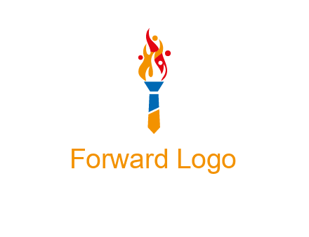 tie forming a torch