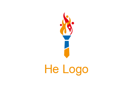tie forming a torch