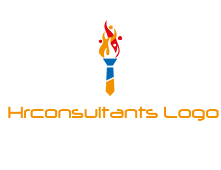 tie forming a torch