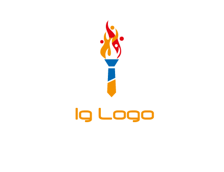 tie forming a torch
