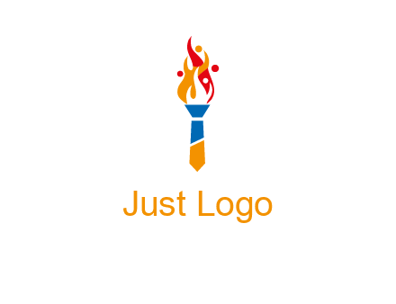 tie forming a torch