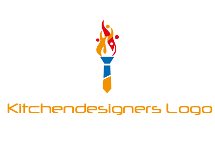 tie forming a torch