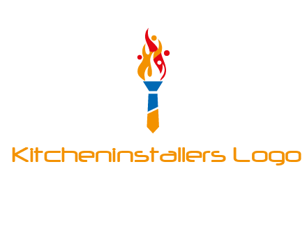 tie forming a torch