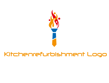 tie forming a torch