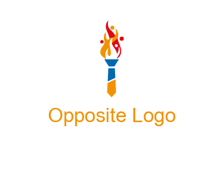 tie forming a torch