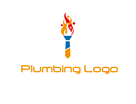 tie forming a torch