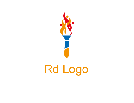 tie forming a torch