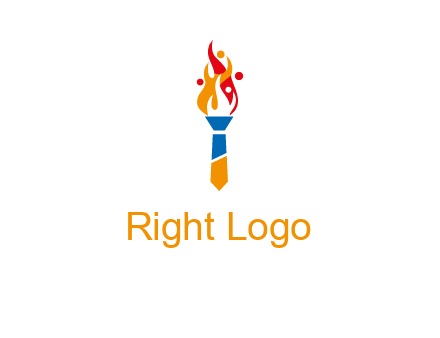 tie forming a torch