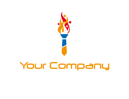 tie forming a torch