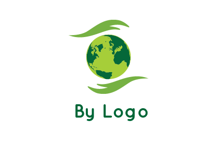 globe with abstract caring hand logo