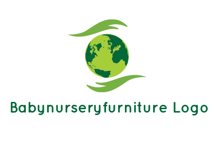 globe with abstract caring hand logo