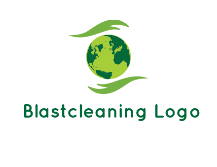 globe with abstract caring hand logo