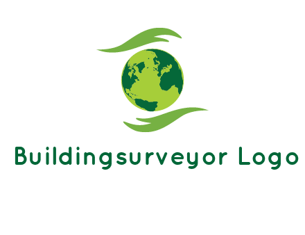 globe with abstract caring hand logo