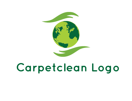 globe with abstract caring hand logo