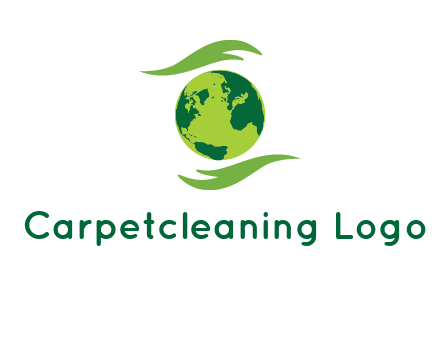 globe with abstract caring hand logo