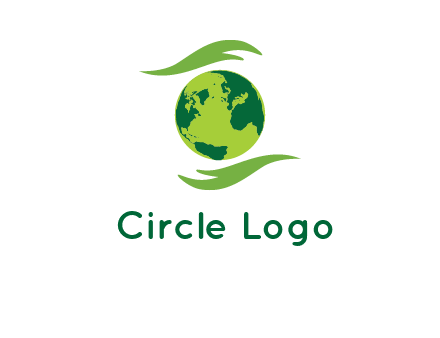 globe with abstract caring hand logo
