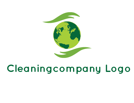 globe with abstract caring hand logo