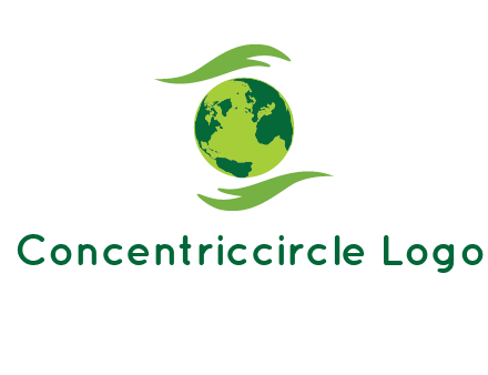 globe with abstract caring hand logo