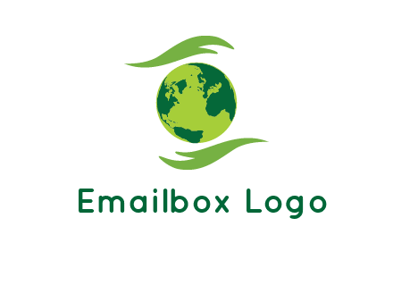 globe with abstract caring hand logo