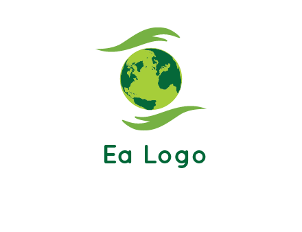 globe with abstract caring hand logo