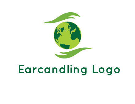 globe with abstract caring hand logo