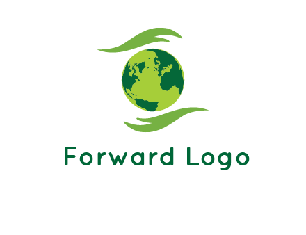 globe with abstract caring hand logo