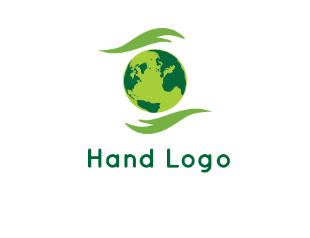 globe with abstract caring hand logo
