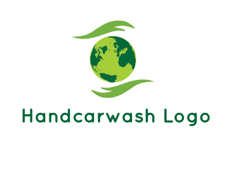 globe with abstract caring hand logo