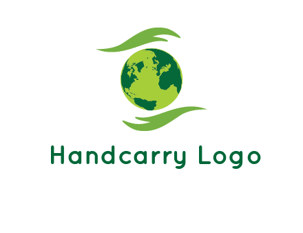 globe with abstract caring hand logo