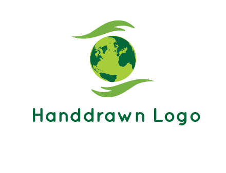 globe with abstract caring hand logo
