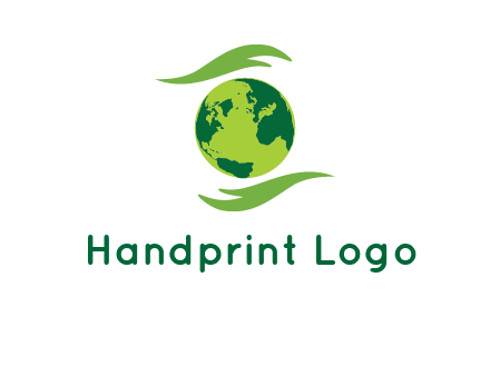 globe with abstract caring hand logo