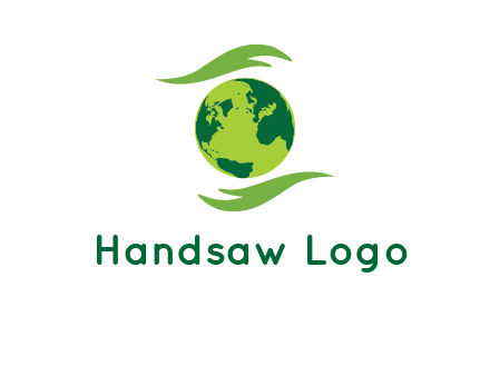 globe with abstract caring hand logo