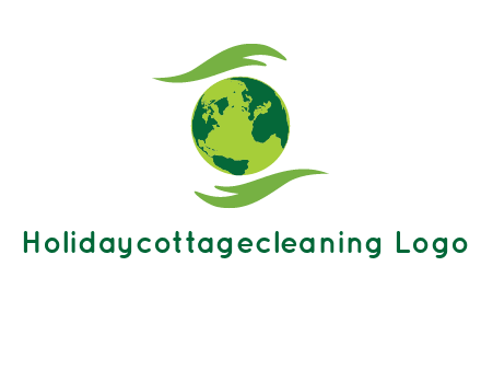 globe with abstract caring hand logo